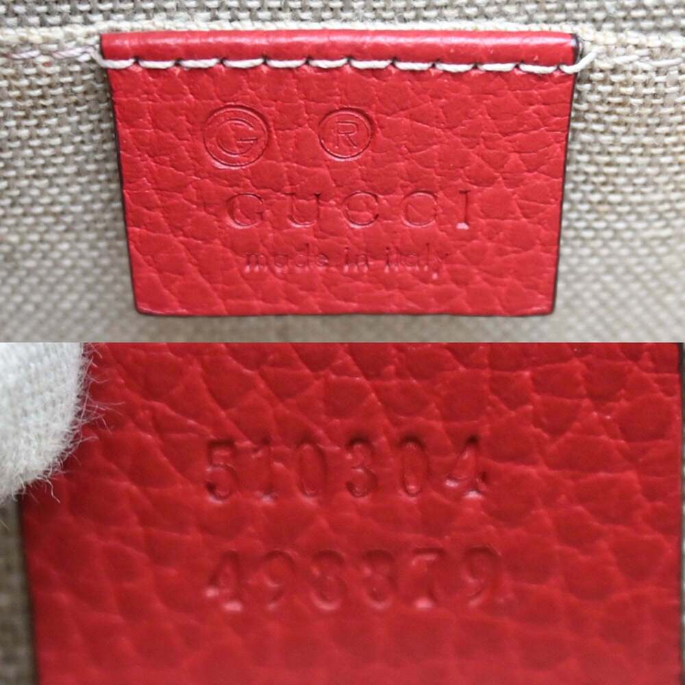 GUCCI Red Leather Shoulder Bag - Picture 8 of 9